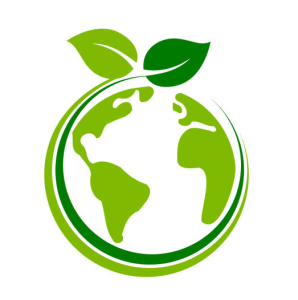 a picture of a green globe with a leaf on top of it