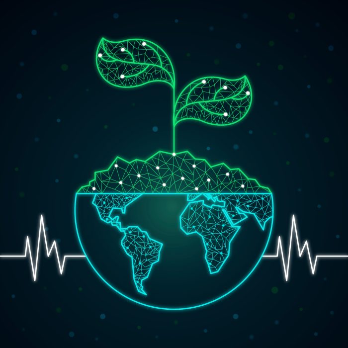 a plant growing out of a bowl with a heartbeat